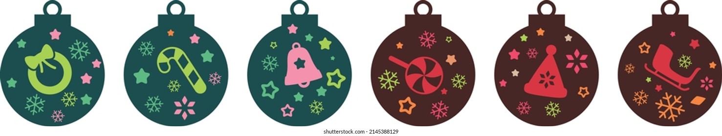 Christmas ball pattern, vector illustration