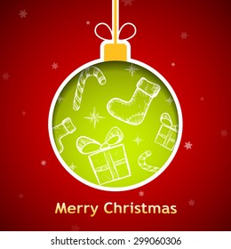 Christmas ball with a pattern. Vector Image Stock.
