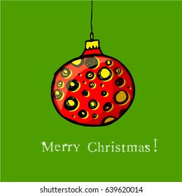 Christmas ball pen drawing object.Vector