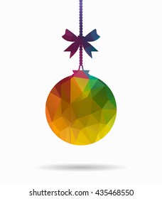 christmas ball poly icon