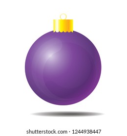 Christmas ball purple icon vector illustrator for gift wrapping Christmas special, New Year isolated on white background.