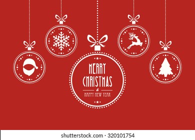 christmas ball red background