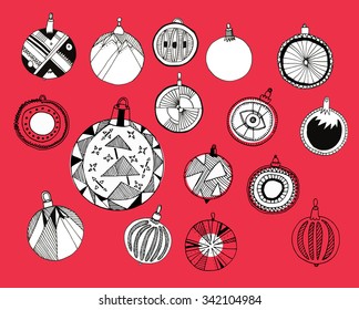 christmas ball red isolated background