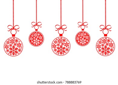 christmas ball red isolated background