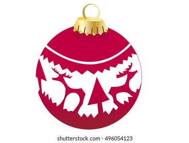 christmas ball with reindeer