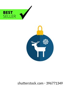Christmas ball with reindeer picture