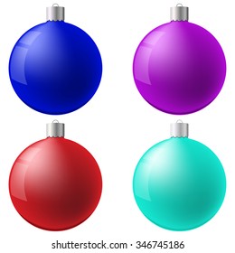 Christmas ball set. New Year concept. Vector Illustration