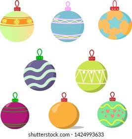 Christmas Ball set. Vector illustration. 