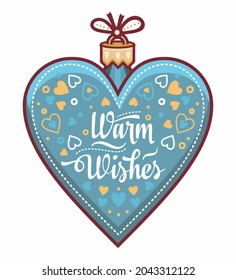 Christmas ball in the shape of a heart. Vector illustration of the original Christmas ball