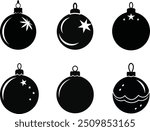 Christmas Ball silhouette set, Christmas ornament silhouette vector art