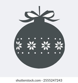 Christmas ball silhouette vector art illustration