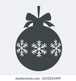 Christmas ball silhouette vector art illustration