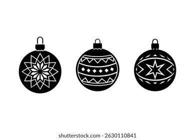 Christmas Ball Silhouette Vector for Holiday Ornament Clipart Design