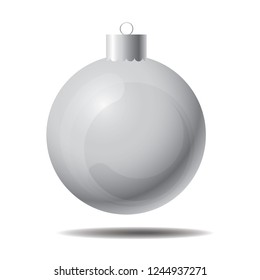 Christmas ball silver icon vector illustrator for gift wrapping Christmas special, New Year isolated on white background.