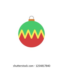 Christmas ball. Simple hand drawn color element illustration. Christmas ball outline symbol design from Christmas set