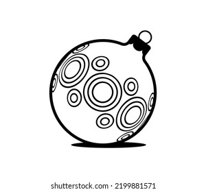icono de línea simple de bola de navidad. Icono de la línea de bola de Navidad, signo de concepto, ilustración del vector de contorno, símbolo lineal.