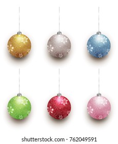 Christmas ball snow background