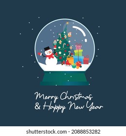 bola de Navidad, bola de nieve, gráfico vectorial. Feliz Navidad, árbol de navidad.