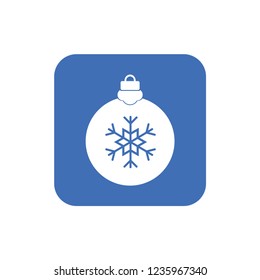 Christmas ball with snowflake Icon flat vector. xmas ball icon vector