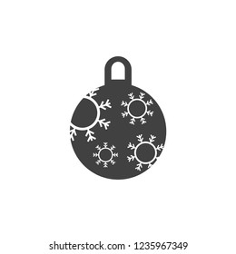Christmas ball with snowflake Icon flat vector. xmas ball icon vector