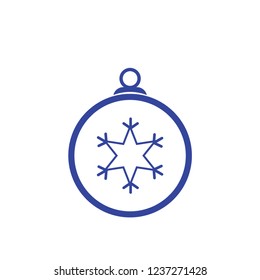 Christmas ball with snowflake Icon flat vector