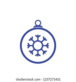 Christmas ball with snowflake Icon flat vector