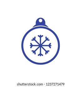 Christmas ball with snowflake Icon flat vector