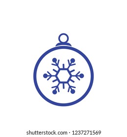 Christmas ball with snowflake Icon flat vector