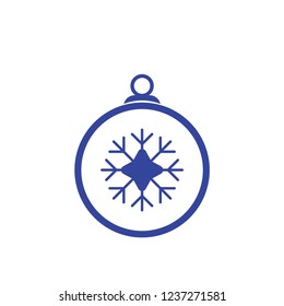 Christmas ball with snowflake Icon flat vector