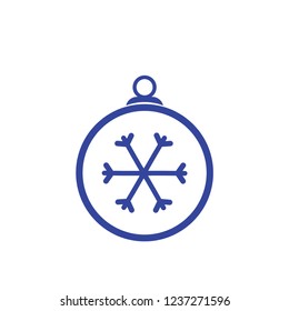 Christmas ball with snowflake Icon flat vector