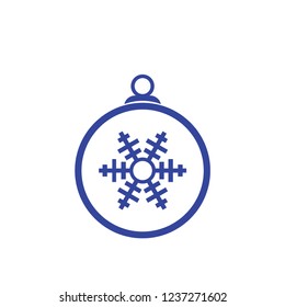 Christmas ball with snowflake Icon flat vector