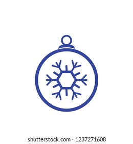 Christmas ball with snowflake Icon flat vector