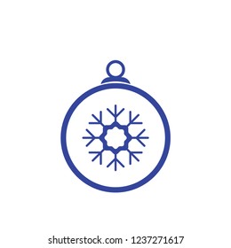 Christmas ball with snowflake Icon flat vector