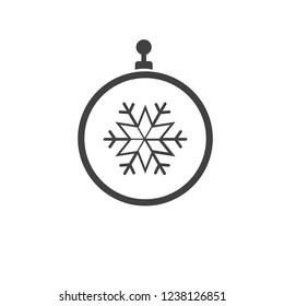Christmas ball with snowflake Icon flat vector