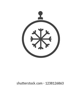 Christmas ball with snowflake Icon flat vector