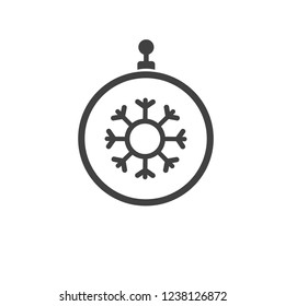 Christmas ball with snowflake Icon flat vector