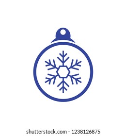 Christmas ball with snowflake Icon flat vector