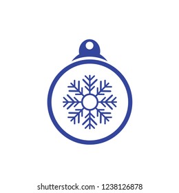 Christmas ball with snowflake Icon flat vector