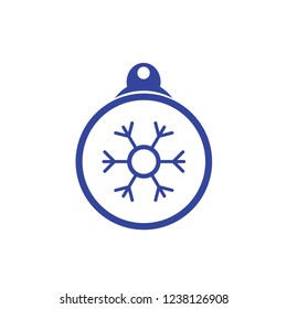Christmas ball with snowflake Icon flat vector