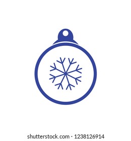 Christmas ball with snowflake Icon flat vector