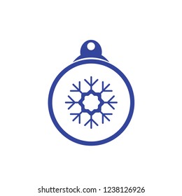 Christmas ball with snowflake Icon flat vector