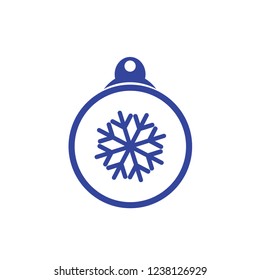 Christmas ball with snowflake Icon flat vector