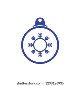 Christmas ball with snowflake Icon flat vector