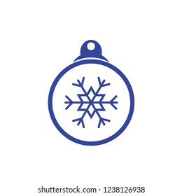 Christmas ball with snowflake Icon flat vector