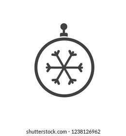 Christmas ball with snowflake Icon flat vector
