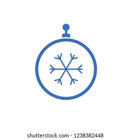 Christmas ball with snowflake Icon flat vector