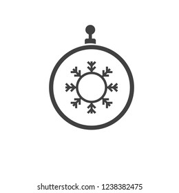 Christmas ball with snowflake Icon flat vector