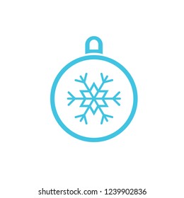 Christmas ball with snowflake Icon flat vector