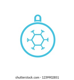 Christmas ball with snowflake Icon flat vector