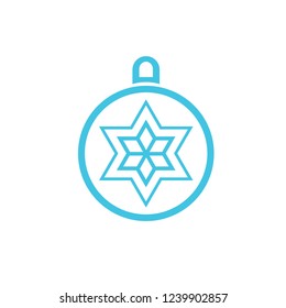 Christmas ball with snowflake Icon flat vector